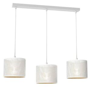 Lampadario a sospensione con filo LOFT SHADE 3xE27/60W/230V bianco/oro