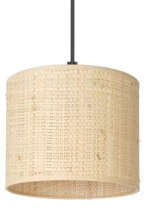 Lampadario a sospensione con filo RATTAN 1xE27/60W/230V diametro 18 cm rattan