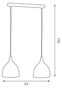 Lampadario a sospensione con filo NOAK 2xE27/15W/230V nero