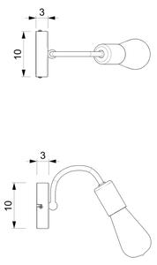 Lampada da parete DOW 1xE27/60W/230V bianco/oro
