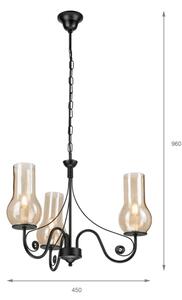 Brilagi - LED Lampadario a sospensione con catena COTTAGE 3xE14/40W/230V nero/marrone