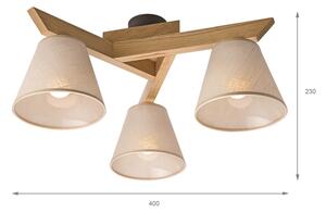 Brilagi - LED Lampadario a plafone ANTHONY 3xE14/40W/230V quercia/beige