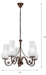 Brilagi - LED Lampadario a sospensione con catena COTTAGE 5xE14/40W/230V marrone/bianco