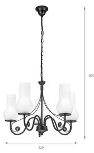 Brilagi - LED Lampadario a sospensione con catena COTTAGE 5xE14/40W/230V nero/bianco