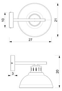 Lampadario a plafone SVEN 1xE27/15W/230V nero/oro