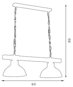 Lampadario a sospensione con catena HAKON 2xE27/60W/230V scuro