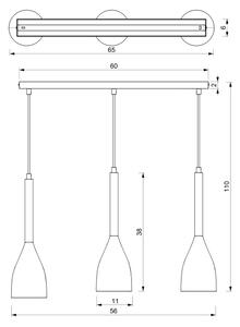 Lampadario su filo MUZA 3xE27/60W/230V