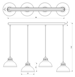 Lampadario a sospensione con filo SVEN 4xE27/15W/230V bianco