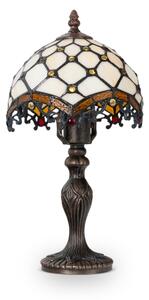 Brilagi - Lampada da tavolo Tiffany in vetro color avorio 1xE27/60W/230V