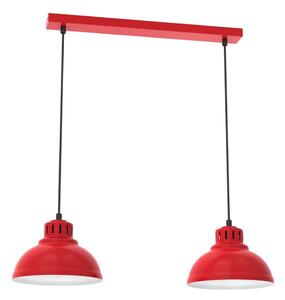 Lampadario a sospensione con filo SVEN 2xE27/15W/230V rosso