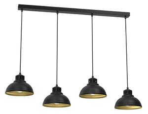 Lampadario a sospensione con filo SVEN 4xE27/15W/230V nero/oro