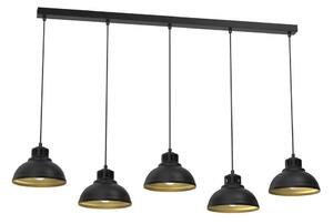 Lampadario a sospensione con filo SVEN 5xE27/15W/230V nero/oro