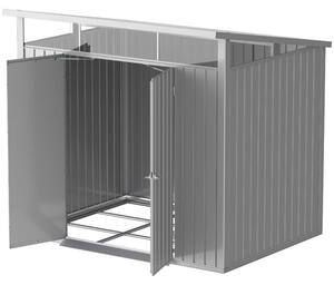 Casetta Box da Giardino 249,1x209,3x231,3 cm in Acciaio Zincato Grigio
