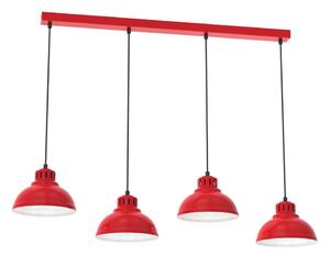 Lampadario a sospensione con filo SVEN 4xE27/15W/230V rosso