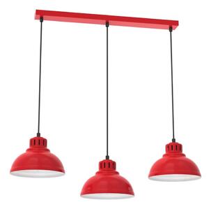 Lampadario a sospensione con filo SVEN 3xE27/15W/230V rosso