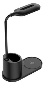 Lampada da tavolo LED LED/3W/5V con ricarica wireless nero