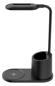 Lampada da tavolo LED LED/3W/5V con ricarica wireless nero