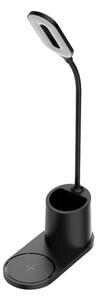 Lampada da tavolo LED LED/3W/5V con ricarica wireless nero