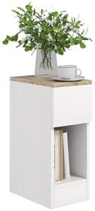 HOMCOM Comodino Moderno con Cassetto e Ripiano in Legno, 20x30x50 cm, Bianco