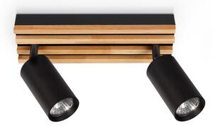 Brilagi - Faretto SELE WOOD ACOUSTIC 2xGU10/30W/230V nero/legno