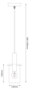 Lampadario a sospensione con filo ARCADIA 1xE27/60W/230V diametro 13 cm nero/fumé