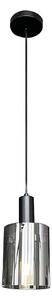 Lampadario a sospensione con filo ARCADIA 1xE27/60W/230V diametro 13 cm nero/fumé