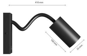 Faretto da parete SQUALLA VARIOSA 1xGU10/10W/230V nero