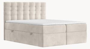Letto boxspring in velluto fatto a mano con contenitore Sansa, H2