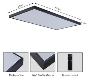 Brilagi-LED Plafoniera da bagno dimmerabile FRAME SMART LED/96W/230V IP44 nero + telecomando