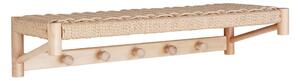 Appendiabiti da parete in legno di pioppo in colore naturale con ripiano Abano - House Nordic