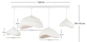 Brilagi - Lampadario a sospensione con cavo WABI SABI 4xE27/40W/230V bianco