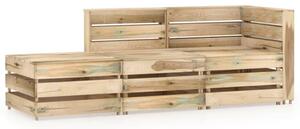 Set Salotto da Giardino 3 pz in Legno di Pino Impregnato Verde