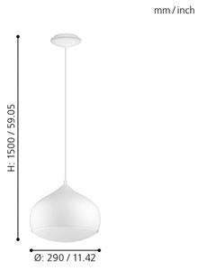 Eglo 98047 - Lampadario dimmerabile LED RGBW a sospensione su cavo COMBA-C LED/18W/230V BT
