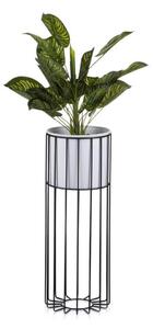 Vaso da fiori in metallo LOFT 55x20 cm nero/bianco