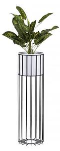 Vaso da fiori in metallo LOFT 70x20 cm nero/bianco