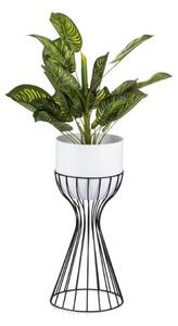 Vaso da fiori in metallo LOFT 46x20 cm nero/bianco