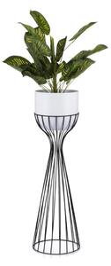 Vaso da fiori in metallo LOFT 68x20 cm nero/bianco