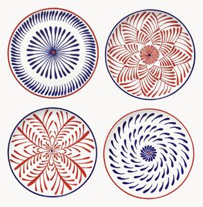 Set di 4 piatti piani fatti a mano Bazaar