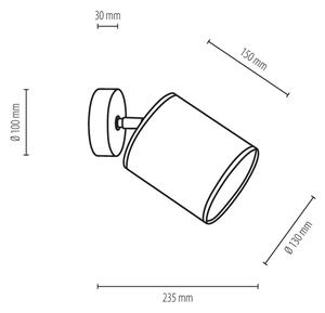 Spot-Light 56744174 - Applique da parete APRILLIA 1xE27/25W/230V rovere bianco