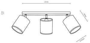 Spot-Light 56745374 - Faretto APRILLIA 3xE27/25W/230V quercia grigia