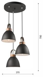 Lampadario a sospensione DANIELLE 3xE27/60W/230V su cavo