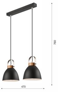 Lampadario a cavo DANIELLE 2xE27/60W/230V