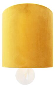 Applique vintage bianco paralume velluto giallo - MATT