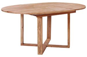Tavolo da pranzo allungabile in legno massiccio di acacia dalla forma rotonda 116/155 x 116 cm in legno chiaro design rustico tradizionale Sala da pranzo Beliani