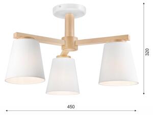 Plafoniera ELLIE 3xE27/60W/230V bianco