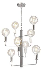 Lampadario su catena ORLANDO 8xE27/60W/230V argento