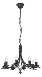 Lampadario a sospensione con catena LUCY 8xE14/60W/230V nero