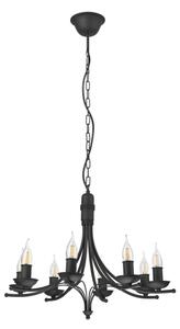 Lampadario a sospensione con catena LUCY 8xE14/60W/230V nero