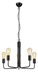 Lampadario a sospensione con catena TIFFANY 5xE27/60W/230V nero