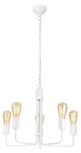 Lampadario a sospensione con catena TIFFANY 5xE27/60W/230V bianco